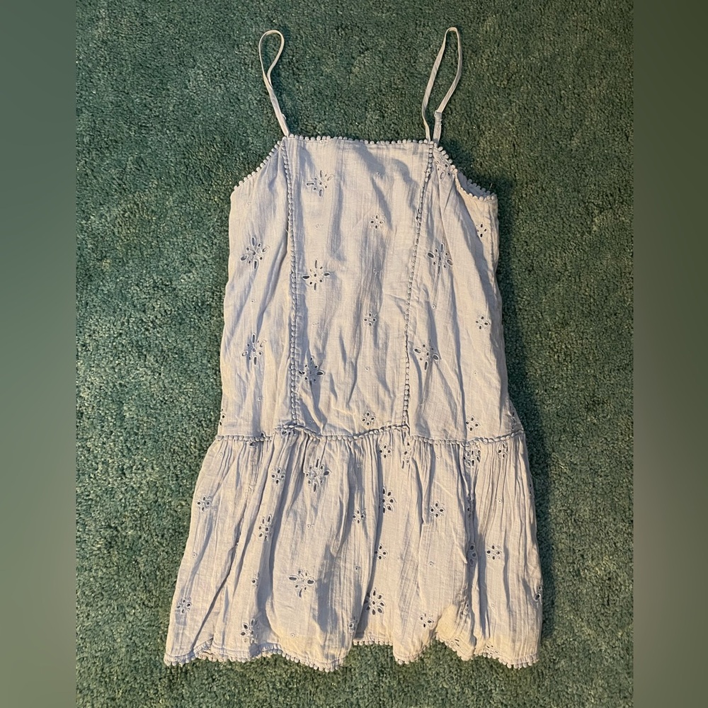 Aerie Sky Blue Eyelet Mini Dress